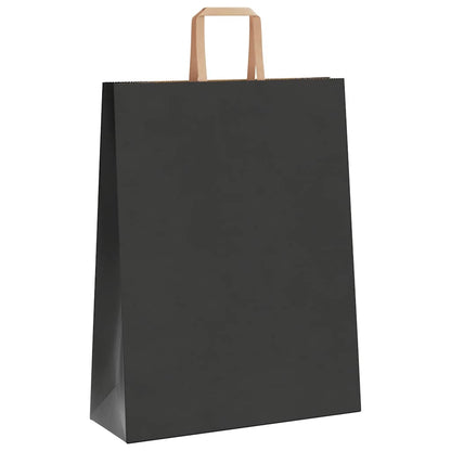 Papiertragetaschen 50 Stk. mit Henkeln Schwarz 32x12x42 cm