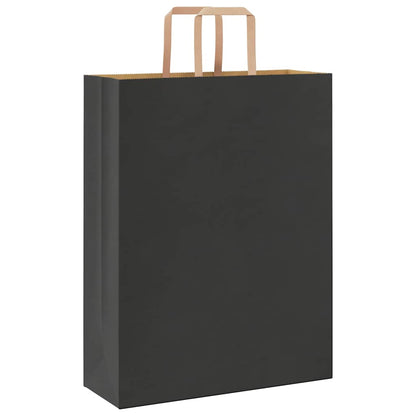 Papiertragetaschen 50 Stk. mit Henkeln Schwarz 32x12x42 cm