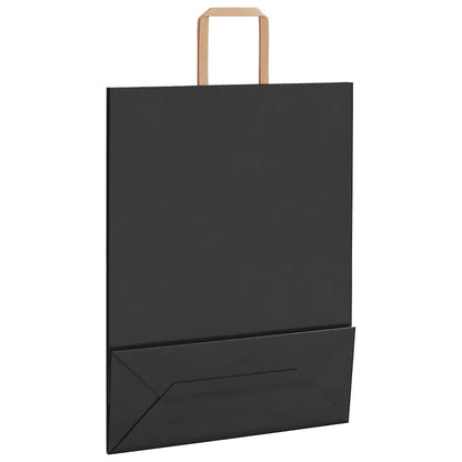Papiertragetaschen 50 Stk. mit Henkeln Schwarz 32x12x42 cm