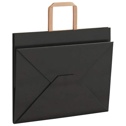 Papiertragetaschen 50 Stk. mit Henkeln Schwarz 32x22x24 cm