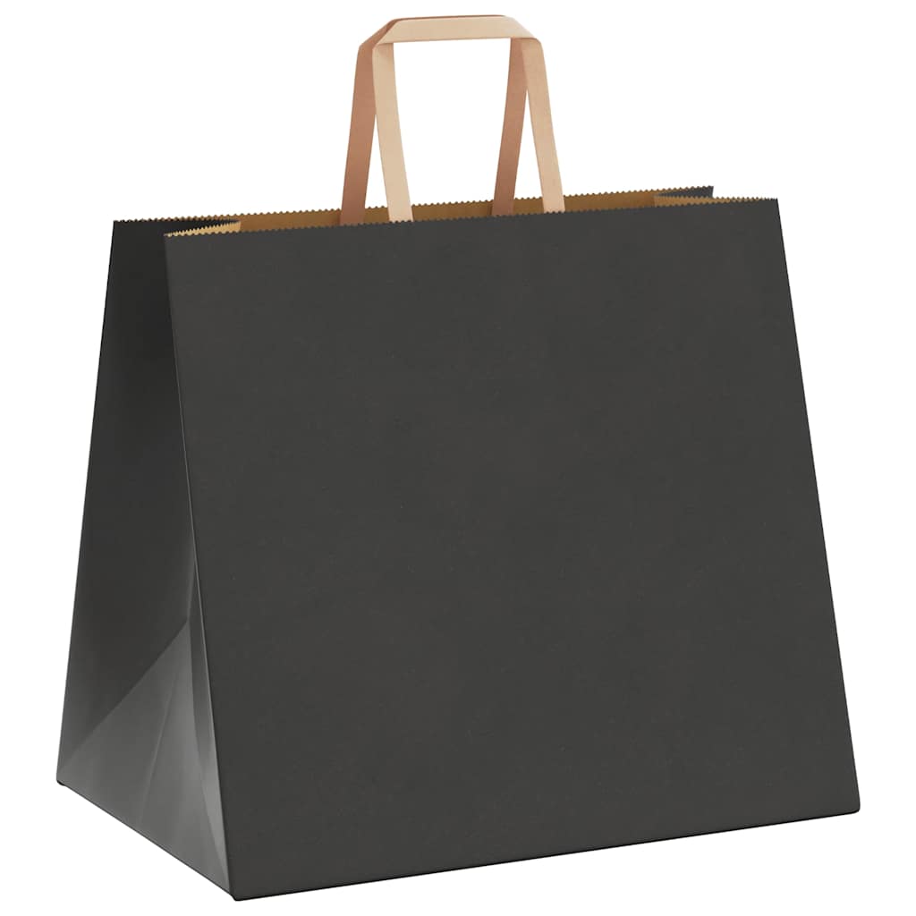 Papiertragetaschen 50 Stk. mit Henkeln Schwarz 32x22x28 cm