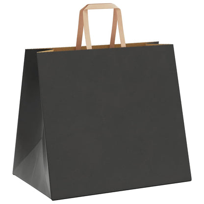 Papiertragetaschen 50 Stk. mit Henkeln Schwarz 32x22x28 cm