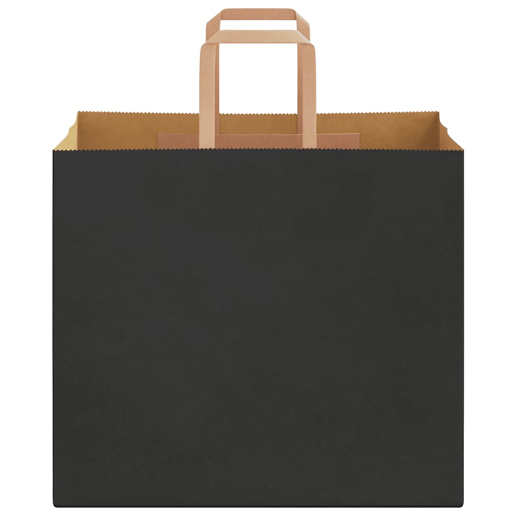 Papiertragetaschen 50 Stk. mit Henkeln Schwarz 32x22x28 cm