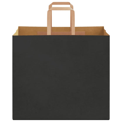 Papiertragetaschen 50 Stk. mit Henkeln Schwarz 32x22x28 cm