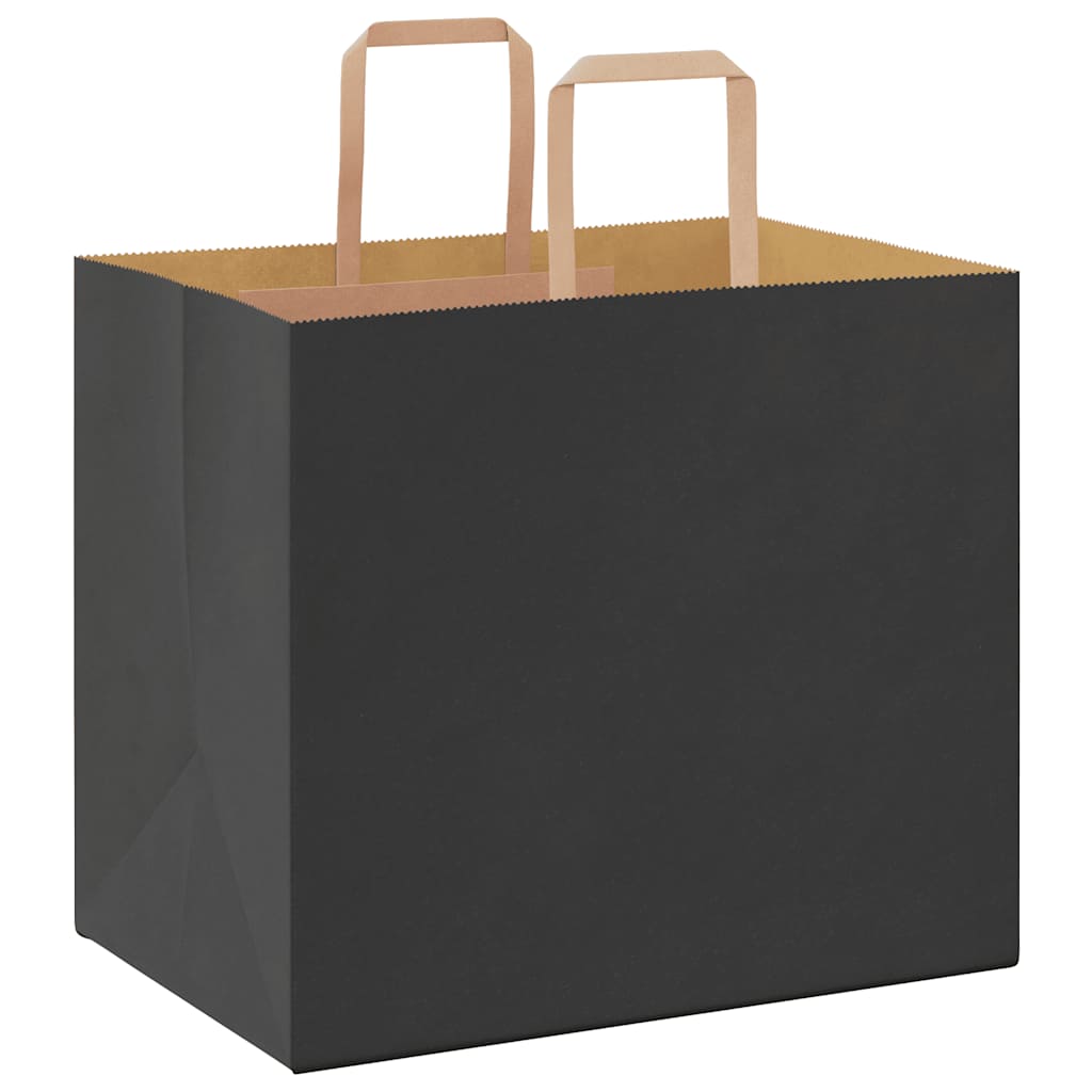 Papiertragetaschen 50 Stk. mit Henkeln Schwarz 32x22x28 cm