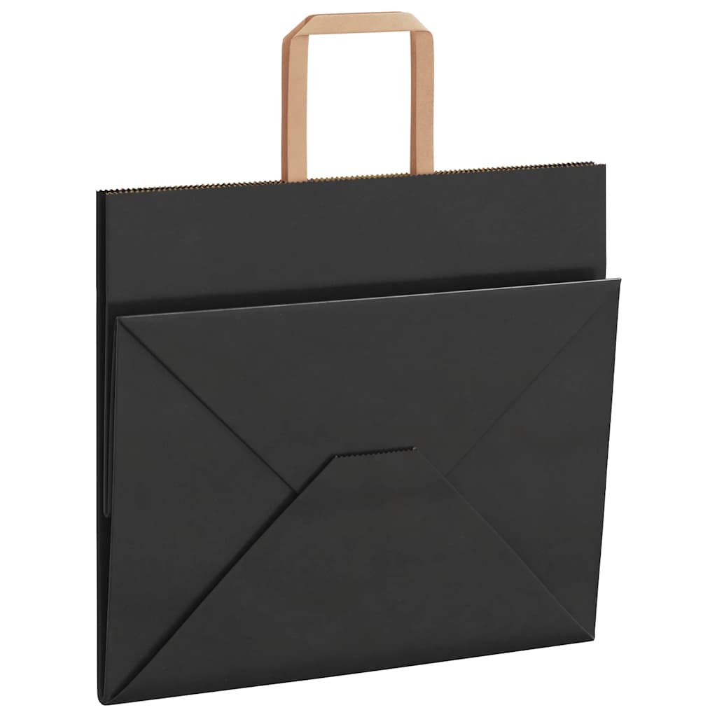 Papiertragetaschen 50 Stk. mit Henkeln Schwarz 32x22x28 cm