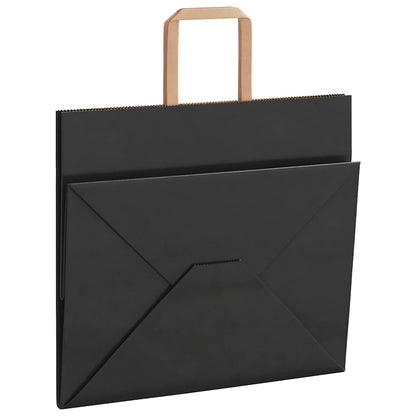Papiertragetaschen 50 Stk. mit Henkeln Schwarz 32x22x28 cm
