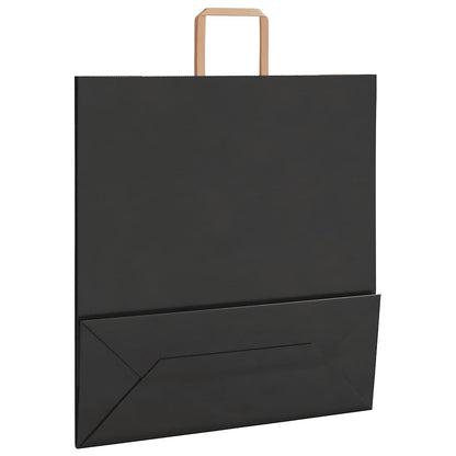 Papiertragetaschen 50 Stk. mit Henkeln Schwarz 45x17x48 cm