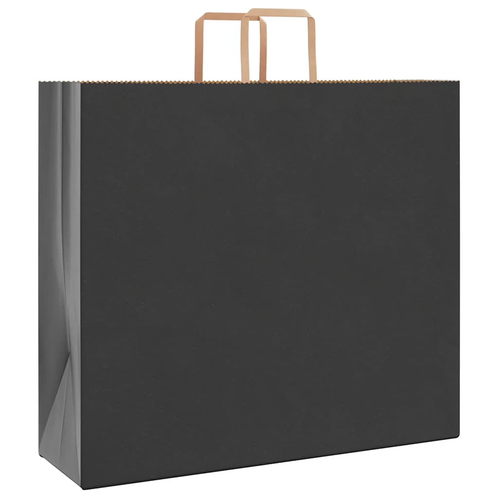 Papiertragetaschen 50 Stk. mit Henkeln Schwarz 54x15x49 cm