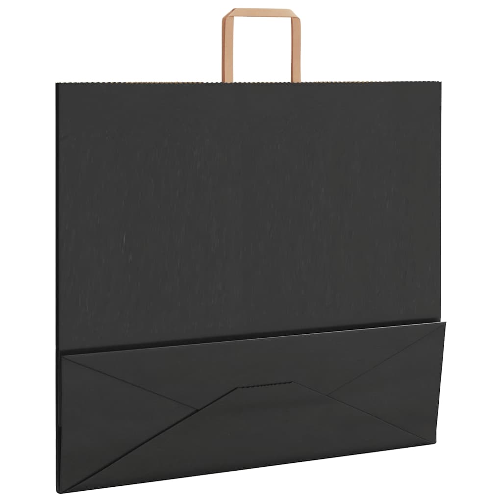 Papiertragetaschen 50 Stk. mit Henkeln Schwarz 54x15x49 cm