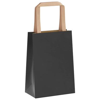 Papiertragetaschen 250 Stk. mit Henkeln Schwarz 15x8x21 cm
