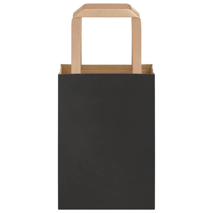 Papiertragetaschen 250 Stk. mit Henkeln Schwarz 15x8x21 cm