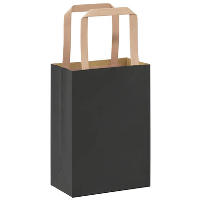Papiertragetaschen 250 Stk. mit Henkeln Schwarz 15x8x21 cm
