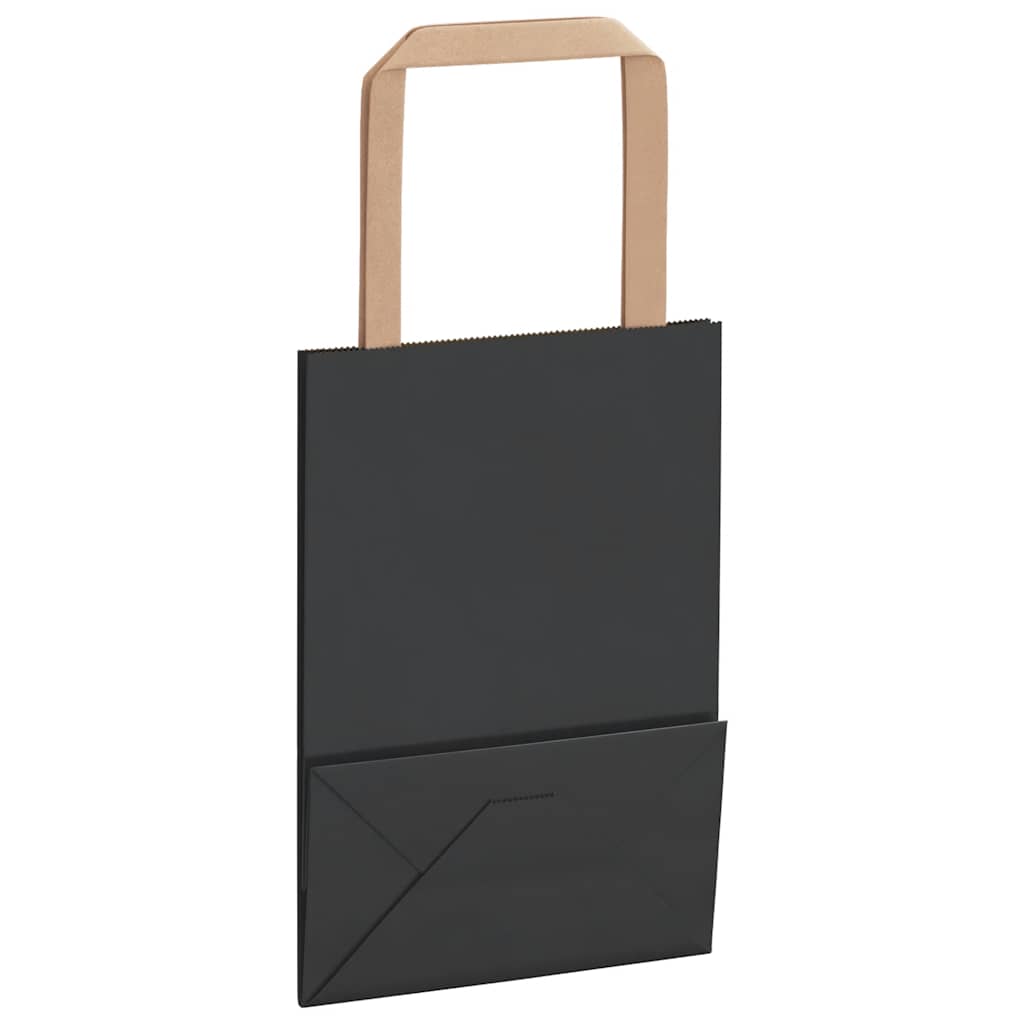 Papiertragetaschen 250 Stk. mit Henkeln Schwarz 15x8x21 cm