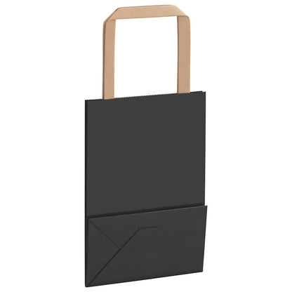 Papiertragetaschen 250 Stk. mit Henkeln Schwarz 15x8x21 cm