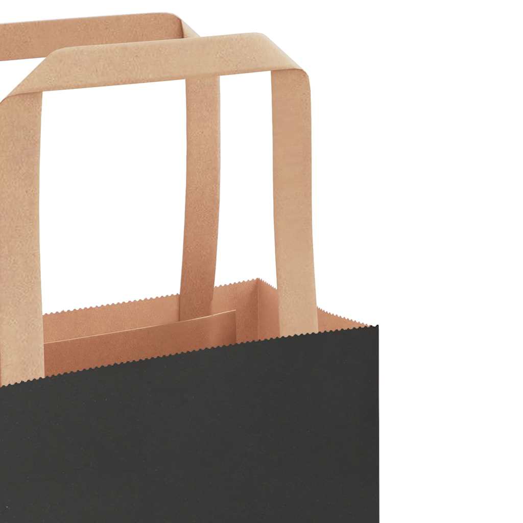 Papiertragetaschen 250 Stk. mit Henkeln Schwarz 15x8x21 cm