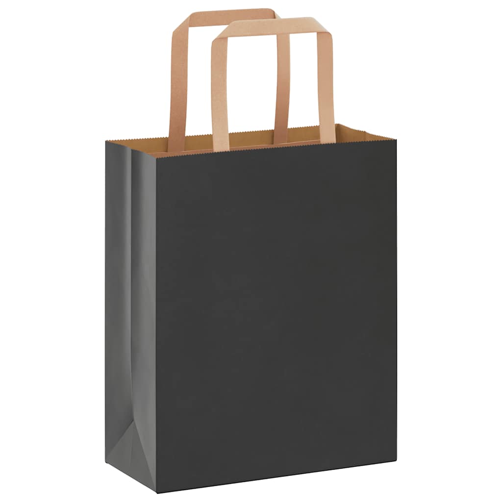 Papiertragetaschen 250 Stk. mit Henkeln Schwarz 18x8x22 cm