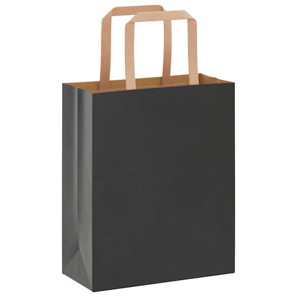 Papiertragetaschen 250 Stk. mit Henkeln Schwarz 18x8x22 cm
