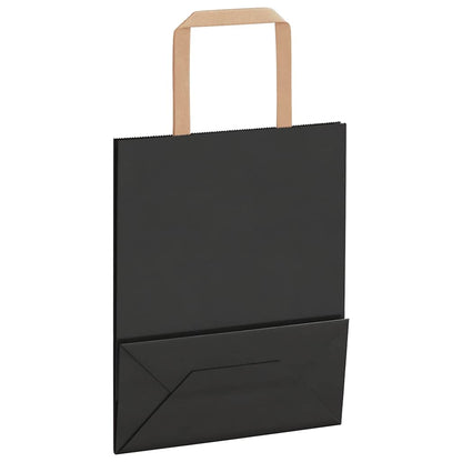 Papiertragetaschen 250 Stk. mit Henkeln Schwarz 18x8x22 cm