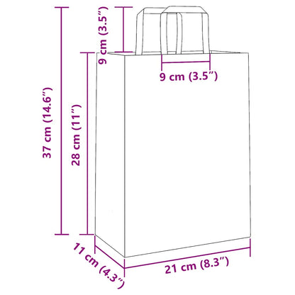Papiertragetaschen 250 Stk. mit Henkeln Schwarz 21x11x28 cm