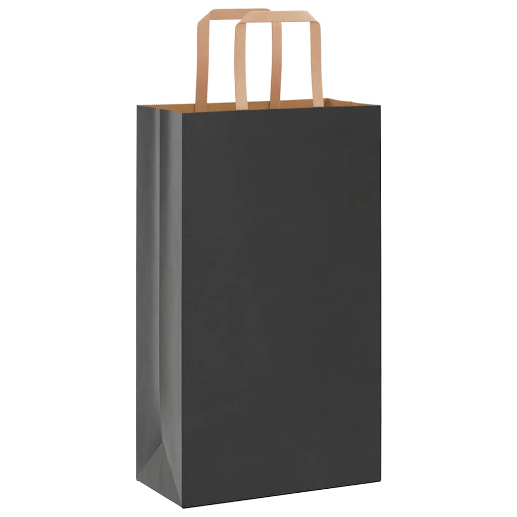 Papiertragetaschen 250 Stk. mit Henkeln Schwarz 21x11x36 cm