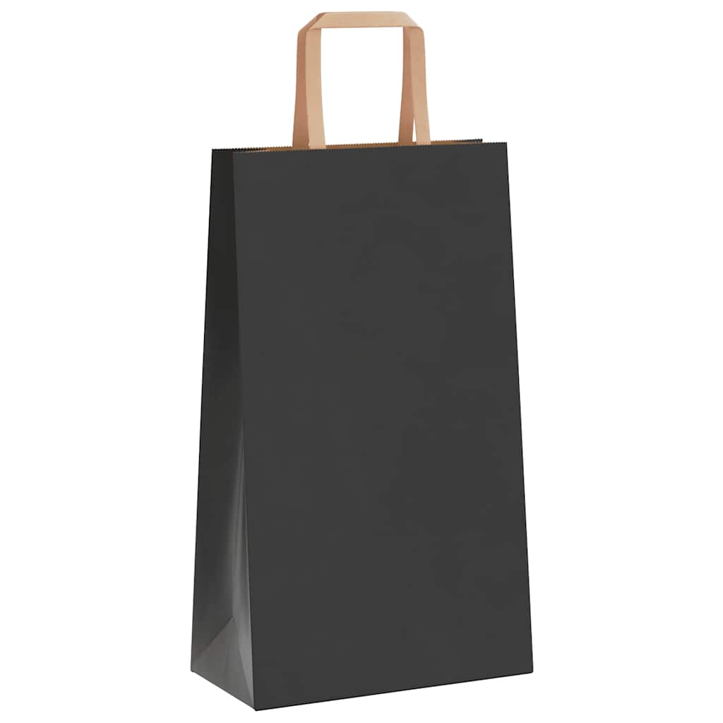 Papiertragetaschen 250 Stk. mit Henkeln Schwarz 21x11x36 cm