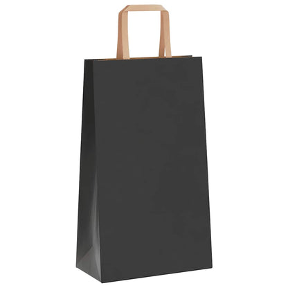Papiertragetaschen 250 Stk. mit Henkeln Schwarz 21x11x36 cm