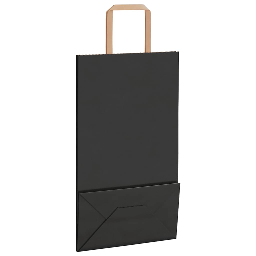 Papiertragetaschen 250 Stk. mit Henkeln Schwarz 21x11x36 cm