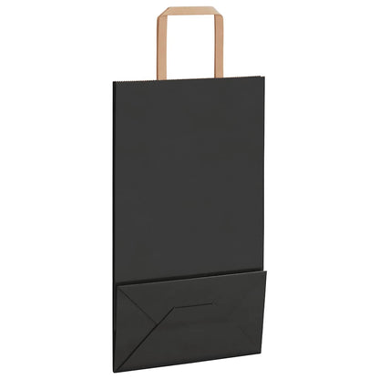 Papiertragetaschen 250 Stk. mit Henkeln Schwarz 21x11x36 cm