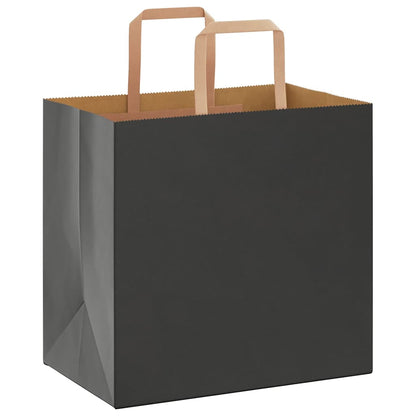 Papiertragetaschen 250 Stk. mit Henkeln Schwarz 26x17x25 cm