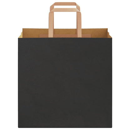 Papiertragetaschen 250 Stk. mit Henkeln Schwarz 26x17x25 cm
