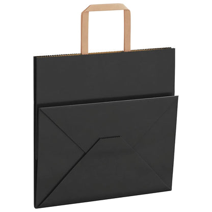 Papiertragetaschen 250 Stk. mit Henkeln Schwarz 26x17x25 cm