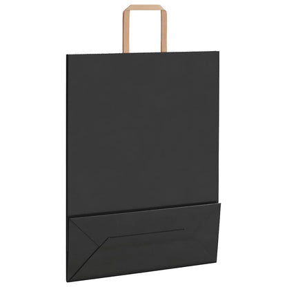 Papiertragetaschen 250 Stk. mit Henkeln Schwarz 32x12x42 cm