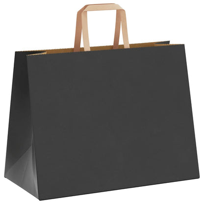 Papiertragetaschen 250 Stk. mit Henkeln Schwarz 32x17x25 cm