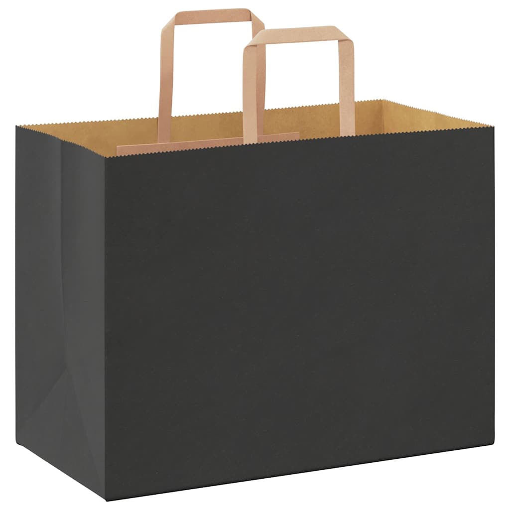 Papiertragetaschen 250 Stk. mit Henkeln Schwarz 32x17x25 cm
