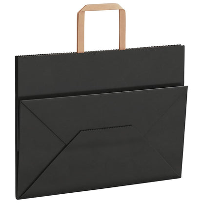 Papiertragetaschen 250 Stk. mit Henkeln Schwarz 32x17x25 cm