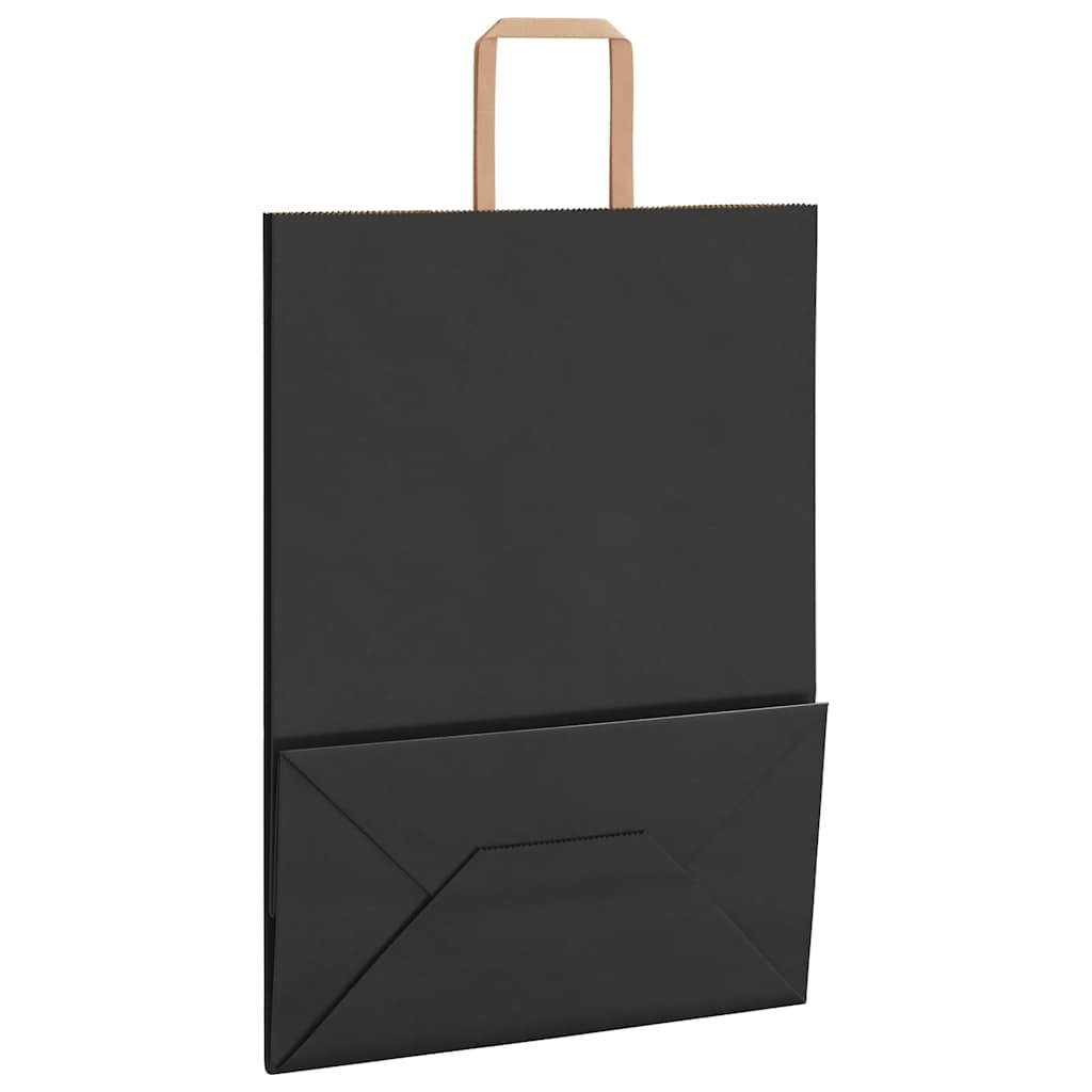 Papiertragetaschen 250 Stk. mit Henkeln Schwarz 32x17x44 cm