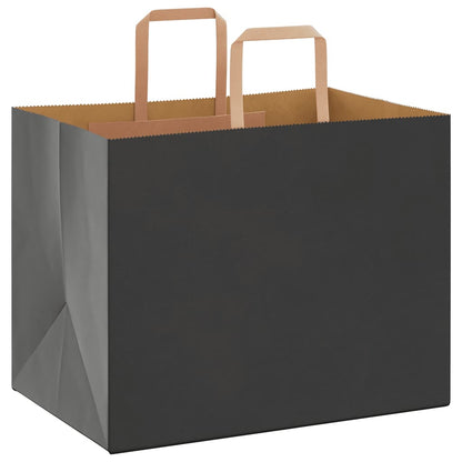 Papiertragetaschen 250 Stk. mit Henkeln Schwarz 32x22x24 cm