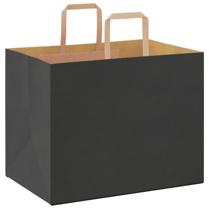 Papiertragetaschen 250 Stk. mit Henkeln Schwarz 32x22x24 cm