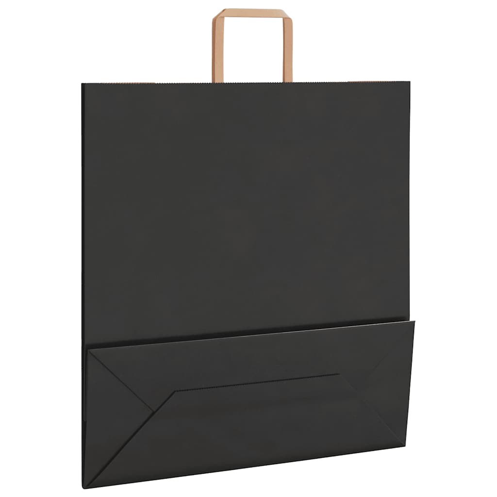 Papiertragetaschen 250 Stk. mit Henkeln Schwarz 45x17x48 cm