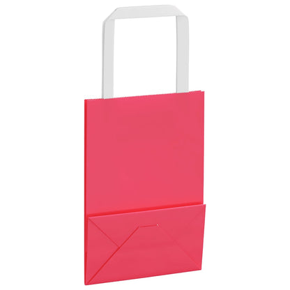 Papiertragetaschen 50 Stk. mit Henkeln Rosa 15x8x21 cm