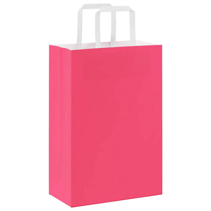 Papiertragetaschen 50 Stk. mit Henkeln Rosa 21x11x31 cm