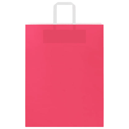 Papiertragetaschen 50 Stk. mit Henkeln Rosa 32x12x42 cm