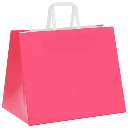 Papiertragetaschen 50 Stk. mit Henkeln Rosa 32x22x24 cm