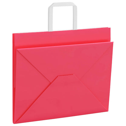 Papiertragetaschen 50 Stk. mit Henkeln Rosa 32x22x24 cm