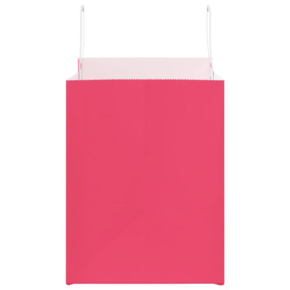 Papiertragetaschen 50 Stk. mit Henkeln Rosa 32x22x28 cm