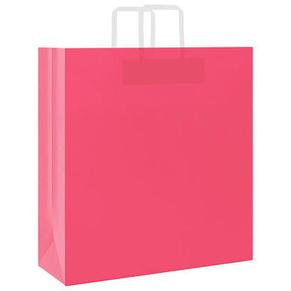 Papiertragetaschen 50 Stk. mit Henkeln Rosa 45x17x48 cm