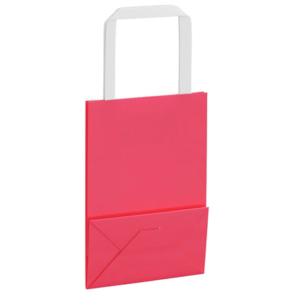 Papiertragetaschen 250 Stk. mit Henkeln Rosa 15x8x21 cm