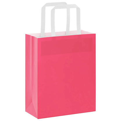 Papiertragetaschen 250 Stk. mit Henkeln Rosa 18x8x22 cm
