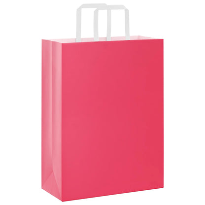 Papiertragetaschen 250 Stk. mit Henkeln Rosa 26x12x35 cm
